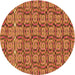 Square Patterned Red Rug, pat3488org