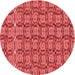 Square Patterned Red Rug, pat3488rd