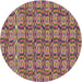 Sideview of Patterned Dark Raspberry Purple Novelty Rug, pat3488