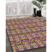 Patterned Dark Raspberry Purple Novelty Rug in Family Room, pat3488