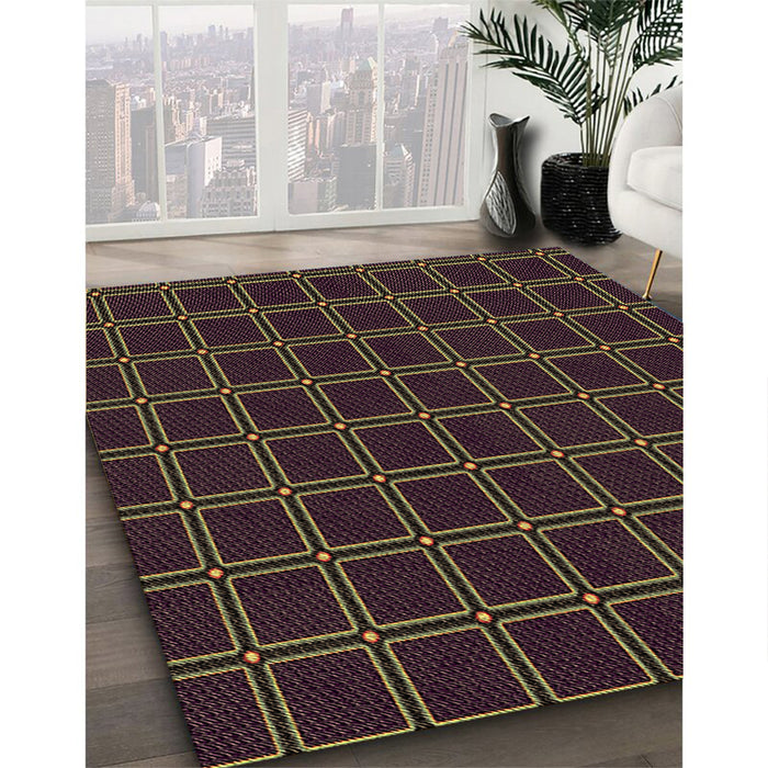 Machine Washable Transitional Chocolate Brown Rug in a Family Room, wshpat349brn