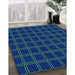 Patterned Denim Dark Blue Rug in Family Room, pat349lblu