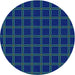 Square Patterned Denim Dark Blue Rug, pat349lblu