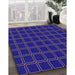 Patterned Earth Blue Rug in Family Room, pat349pur