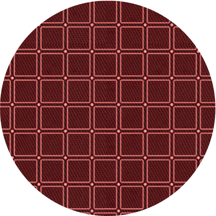 Square Patterned Maroon Red Rug, pat349rd
