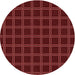 Square Patterned Maroon Red Rug, pat349rd