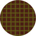 Square Patterned Dark Bronze Brown Rug, pat349yw