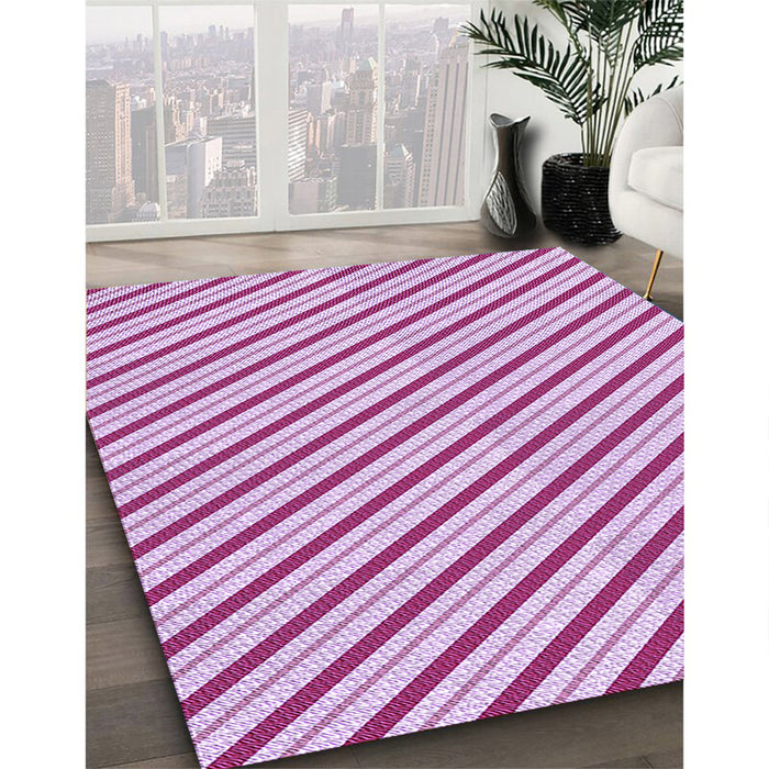 Machine Washable Transitional Blossom Pink Rug in a Family Room, wshpat3490pur