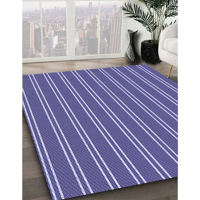 Patterned Deep Periwinkle Purple Rug in Family Room, pat3491blu