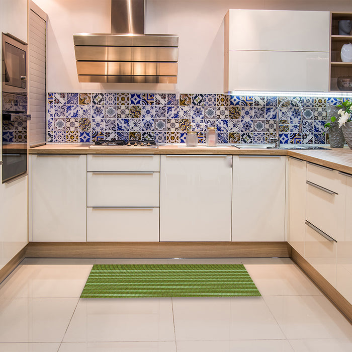 Patterned Green Rug in a Kitchen, pat3491grn