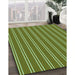 Patterned Green Rug in Family Room, pat3491grn