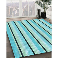 Patterned Light Sea Green Rug, pat3493lblu