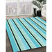 Patterned Light Sea Green Rug in Family Room, pat3493lblu