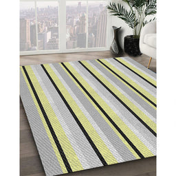 Patterned Army Brown Novelty Rug in Family Room, pat3493