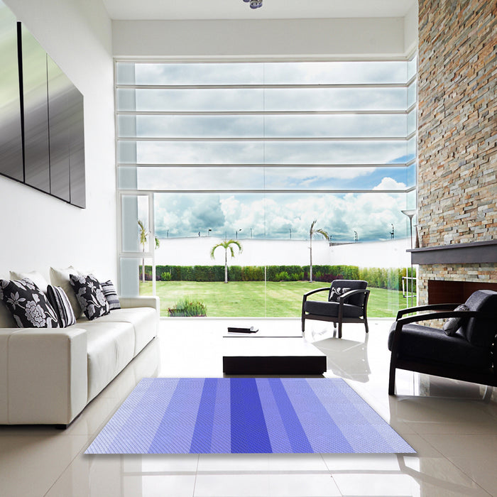 Square Patterned Jeans Blue Rug in a Living Room, pat3494blu