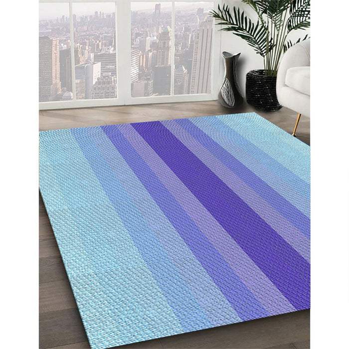 Machine Washable Transitional Sky Blue Rug in a Family Room, wshpat3494lblu