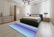 Patterned Sky Blue Rug in a Bedroom, pat3494lblu