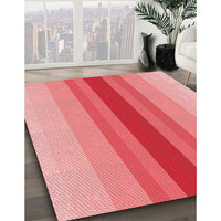 Patterned Light Coral Pink Rug, pat3494rd