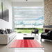 Square Patterned Light Coral Pink Rug in a Living Room, pat3494rd