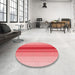 Round Patterned Light Coral Pink Rug in a Office, pat3494rd