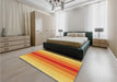 Patterned Orange Red Orange Rug in a Bedroom, pat3494yw