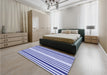 Patterned Blue Rug in a Bedroom, pat3495blu