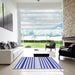 Square Patterned Blue Rug in a Living Room, pat3495blu