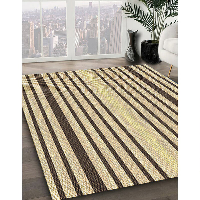 Machine Washable Transitional Brown Gold Rug in a Family Room, wshpat3495brn