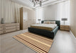 Patterned Saddle Brown Rug in a Bedroom, pat3495org