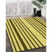 Patterned Dark Yellow Green Rug in Family Room, pat3495yw