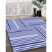 Patterned Blue Rug in Family Room, pat3496blu