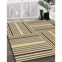 Patterned Brown Gold Rug, pat3496brn