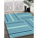 Patterned Bright Navy Blue Rug in Family Room, pat3496lblu