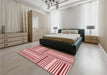 Patterned Red Rug in a Bedroom, pat3496rd