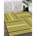 Patterned Dark Yellow Green Rug in Family Room, pat3496yw