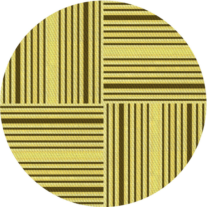 Square Patterned Dark Yellow Green Rug, pat3496yw