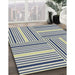 Patterned Purple Navy Blue Novelty Rug in Family Room, pat3496