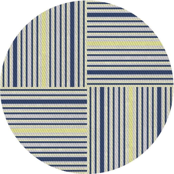 Sideview of Patterned Purple Navy Blue Novelty Rug, pat3496