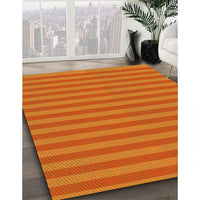 Patterned Neon Orange Rug, pat3497yw