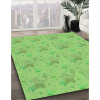 Patterned Emerald Green Rug, pat3498grn