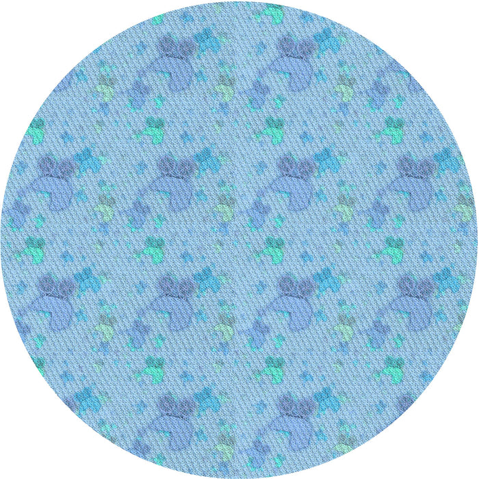 Square Patterned Blue Rug, pat3498lblu