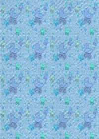 Machine Washable Transitional Blue Rug, wshpat3498lblu