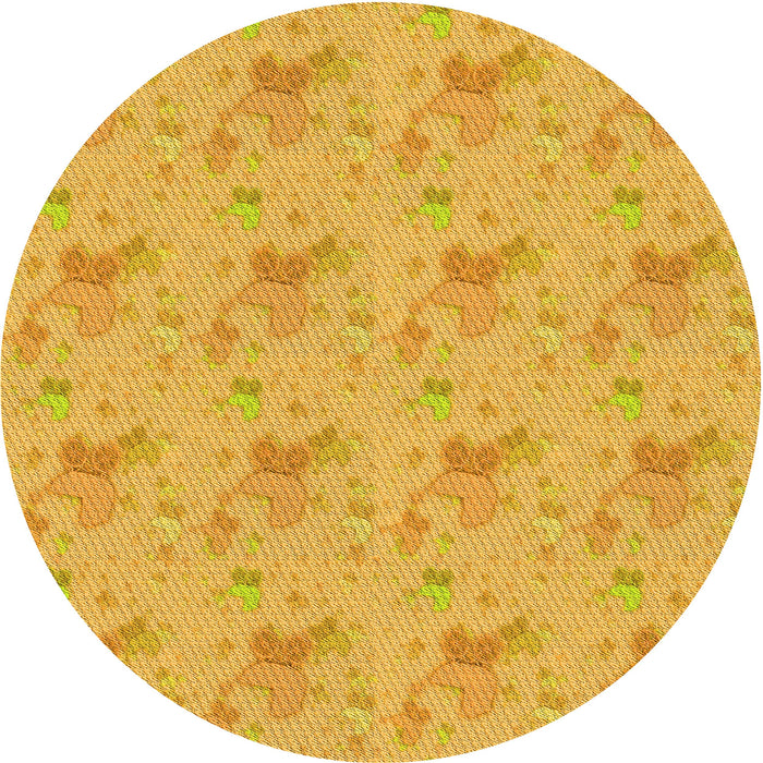 Square Patterned Deep Yellow Rug, pat3498yw