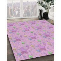 Patterned Blush Pink Novelty Rug, pat3498