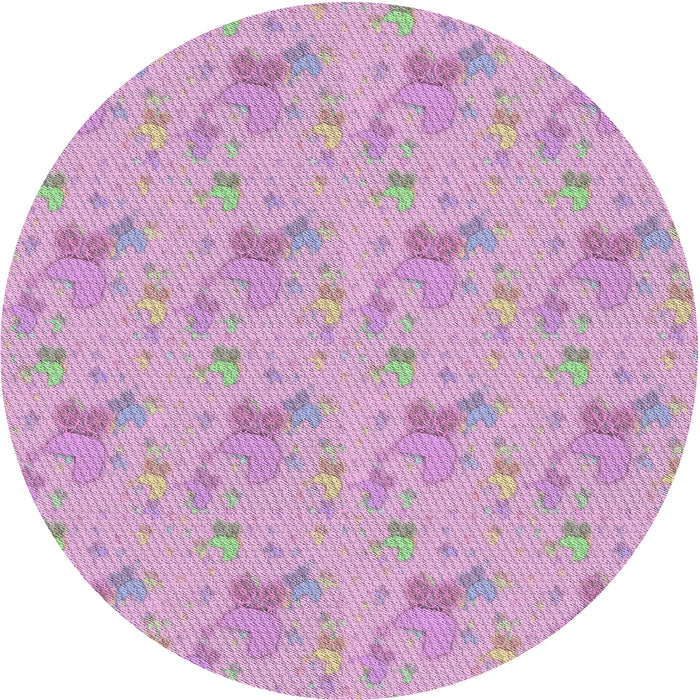 Square Machine Washable Transitional Blush Pink Rug, wshpat3498