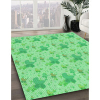 Patterned Green Rug, pat3499grn