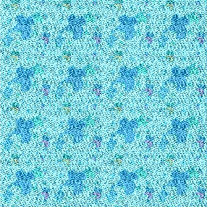 Round Patterned Bright Turquoise Blue Rug, pat3499lblu