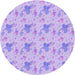 Square Patterned Purple Mimosa Purple Rug, pat3499pur