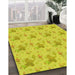 Machine Washable Transitional Yellow Rug in a Family Room, wshpat3499yw