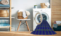 Machine Washable Transitional Steel Blue Rug in a Washing Machine, wshpat349